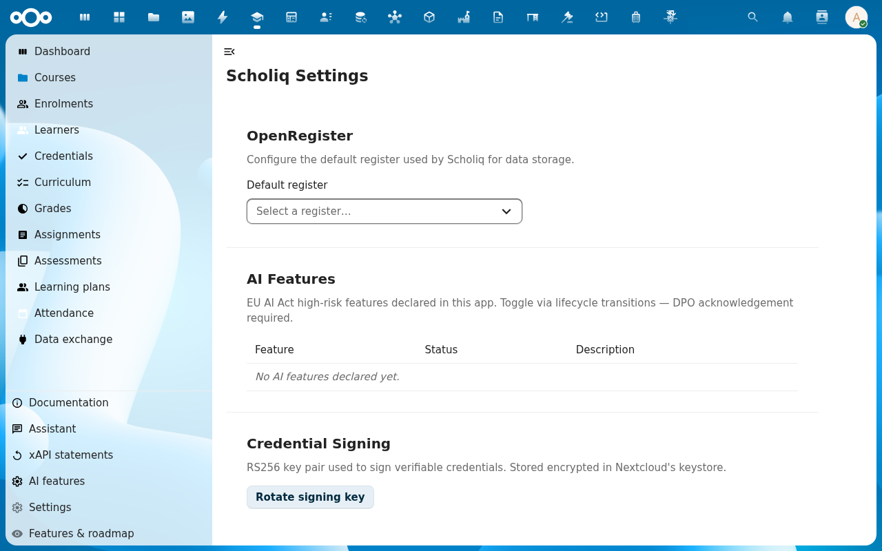 OpenRegister section